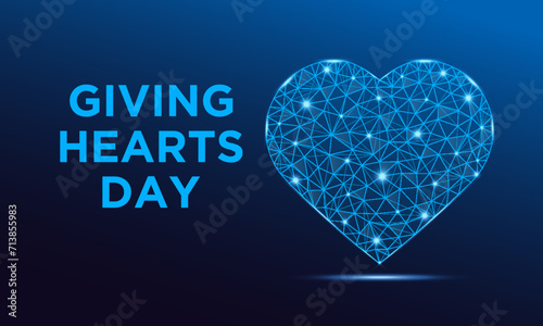 Giving Hearts Day is observed every year in February 8. Health and Medical Awareness Vector template for banner, card, poster and background design. Vector illustration.