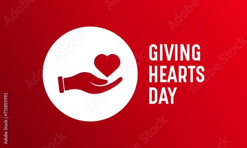 Giving Hearts Day is observed every year in February 8. Health and Medical Awareness Vector template for banner, card, poster and background design. Vector illustration.