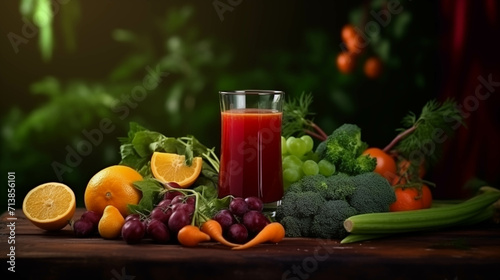 Smoothie consisting of vegetables and fruits.
