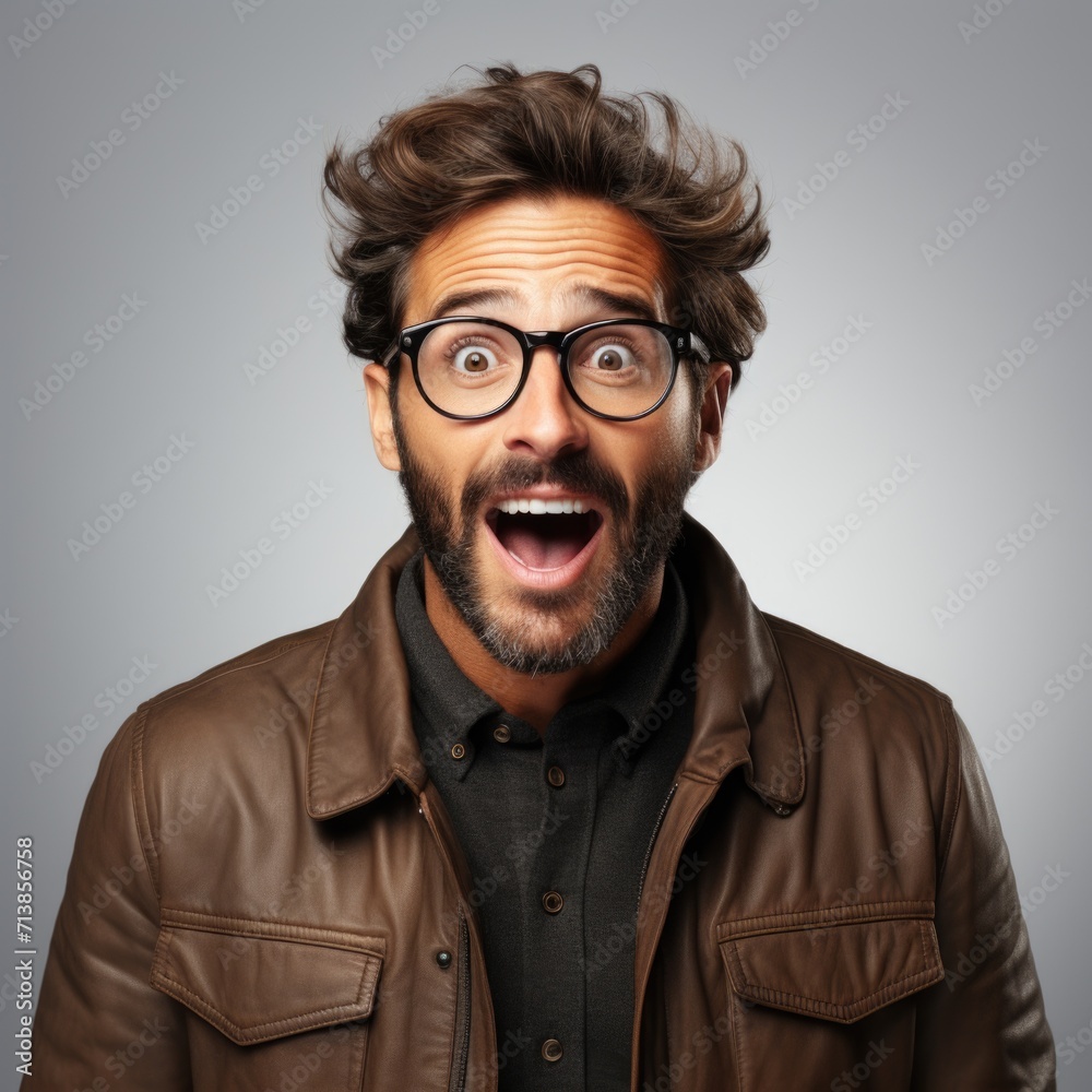 A photo of young man beard and curly hair dark coat Generative AI A photo of young man beard and curly hair dark coat Generative AI