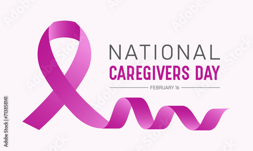 National caregivers day is observed every year on the 16th February. Health and Medical Awareness Vector template for banner, card, poster and background design. Vector illustration. photo