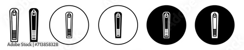 nail clippers symbol icon sign collection in white and black 