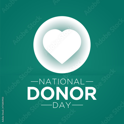 National Organ Donor Day is observed every year in February 14. National Donor Day. Health and Medical Awareness Vector template for banner, card, poster and background design. Vector illustration.