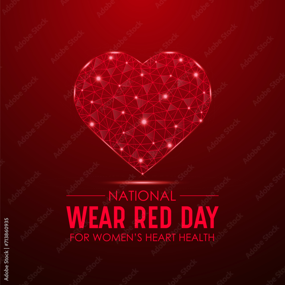 National Wear Red Day celebrated every year on February 2. Vector ...
