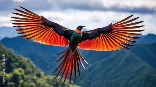 Elegant bird glides through pristine landscapes, wings outstretched, epitomizing freedom and nature's unspoiled allure © Ayu Triyuniarti