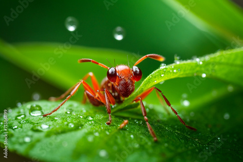 Red ant on a leaf © Malik