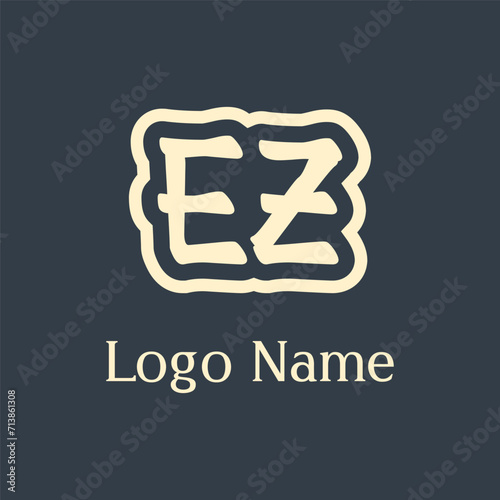 EZ letter abstract monogram initial letter logo design