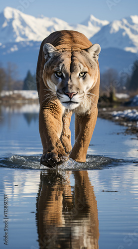 Tiger in the water (Panthera tigris)