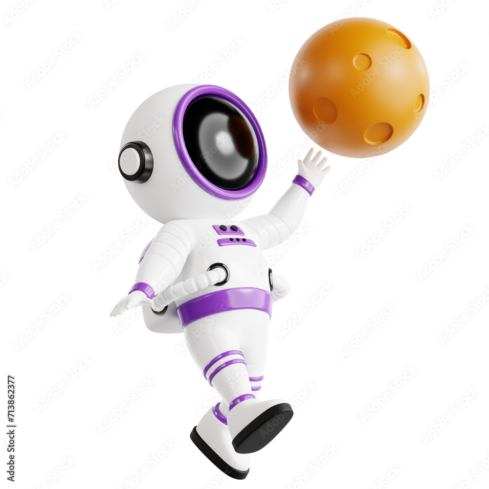 Zero Gravity Spacewalk in 3D Icon Style Zero Gravity Spacewalk in 3D Icon Style