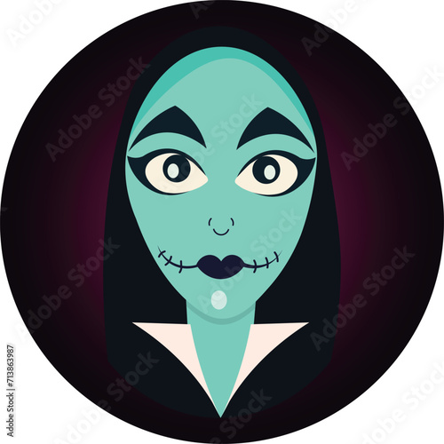 Gothic woman vector illustration, for backgrounds and fabrics pattern, repeat, horror girl, gothic pattern