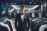 male wearing a suit at store