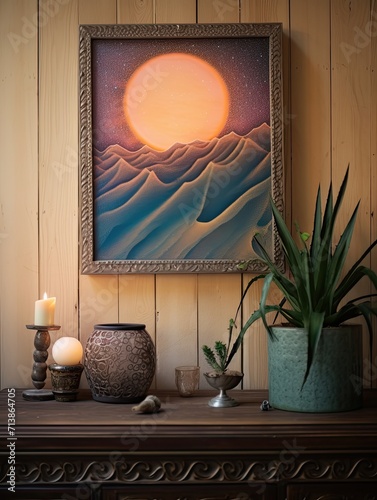 Desert Dusk Boho Artwork: Sandwave Charm meets Vintage Painting photo