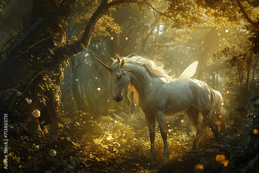 A unicorn and a fairy sharing a moment of friendship, an otherworldly forest with fairies and glowing orbs, whimsical. A unicorn and a fairy sharing a moment of friendship, an otherworldly forest with fairies and glowing orbs, whimsical.