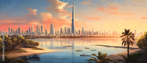 Overlooking Dubai skyline
