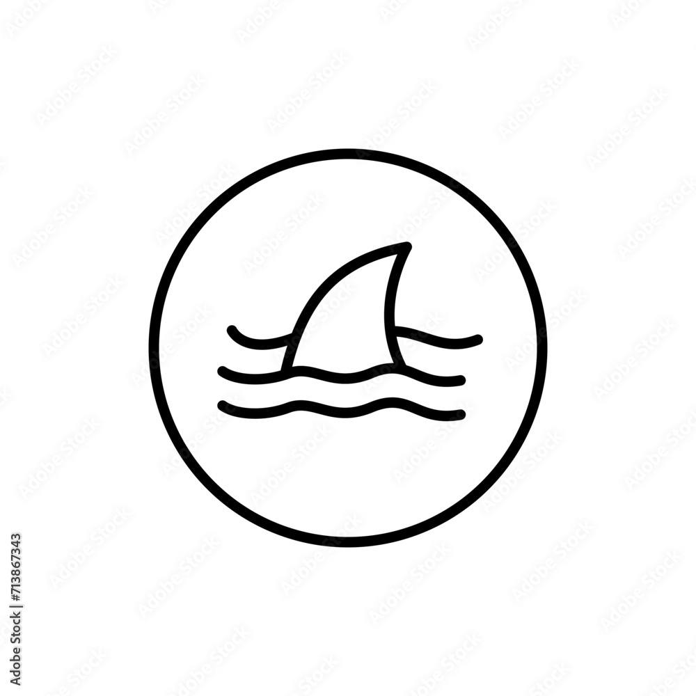 Beware shark outline icons, minimalist vector illustration ,simple transparent graphic element .Isolated on white background Beware shark outline icons, minimalist vector illustration ,simple transparent graphic element .Isolated on white background