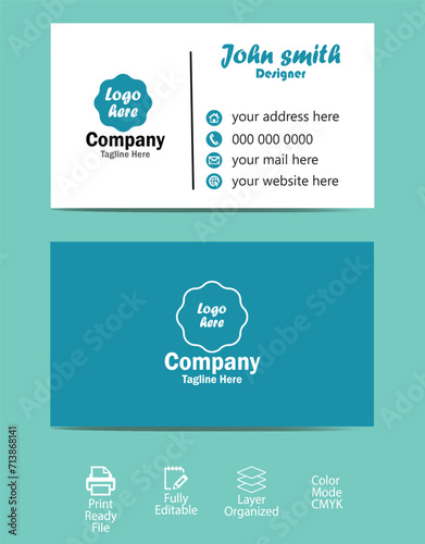 Modern and clean professional business card template for company