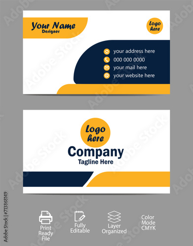 Modern and clean professional business card template for company