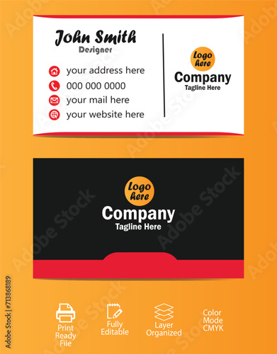 Modern and clean professional business card template for company