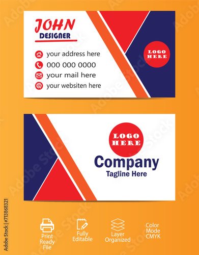 Modern and clean professional business card template for company