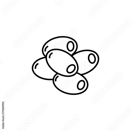 Olive icon. Black isolated silhouette