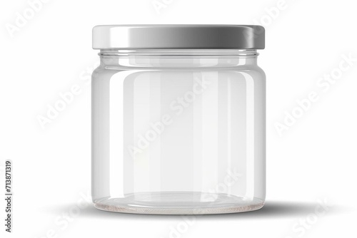 Transparent plastic jar with cap template. Generative AI photo