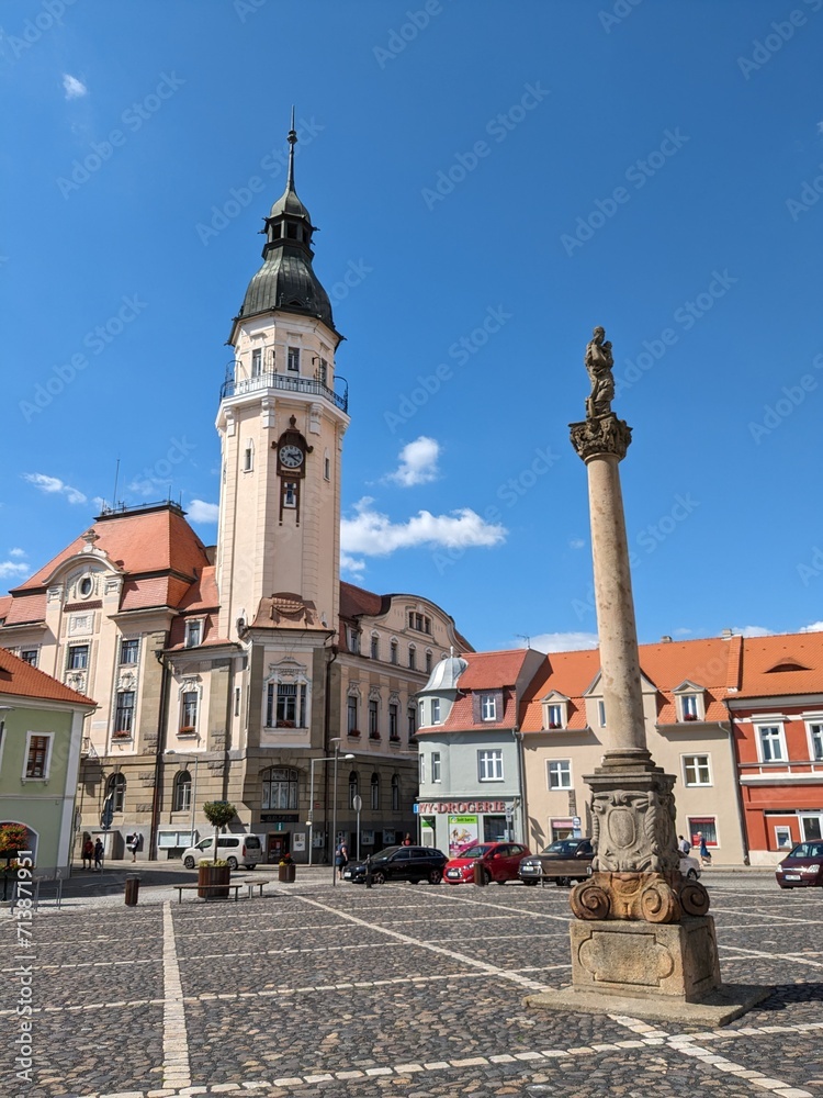 Tabor historical city center with old town square in south Bohemia.Czech republic Europe,panorama landscape view