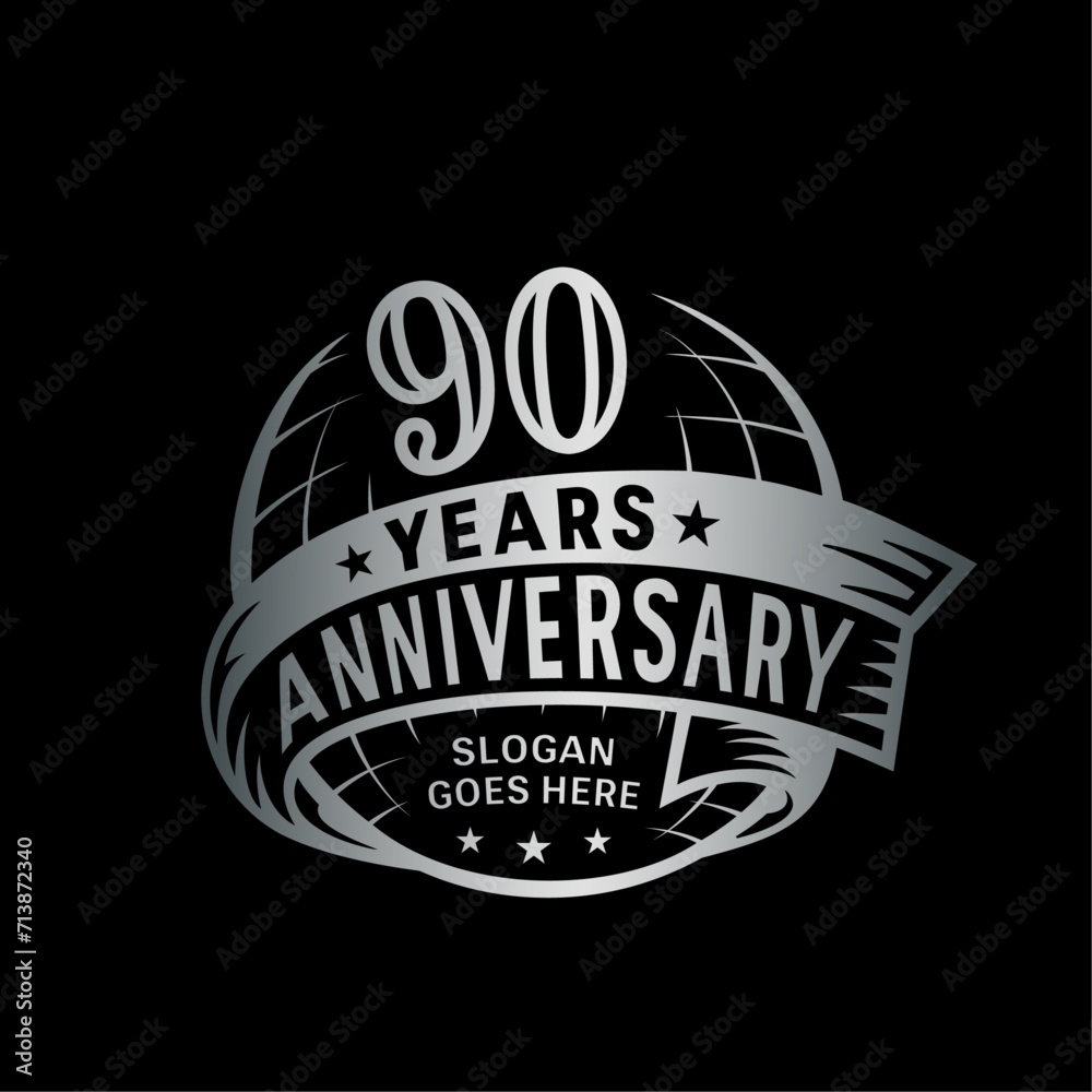 90 years anniversary design template. 90th logo. Vector and illustration. 90 years anniversary design template. 90th logo. Vector and illustration.