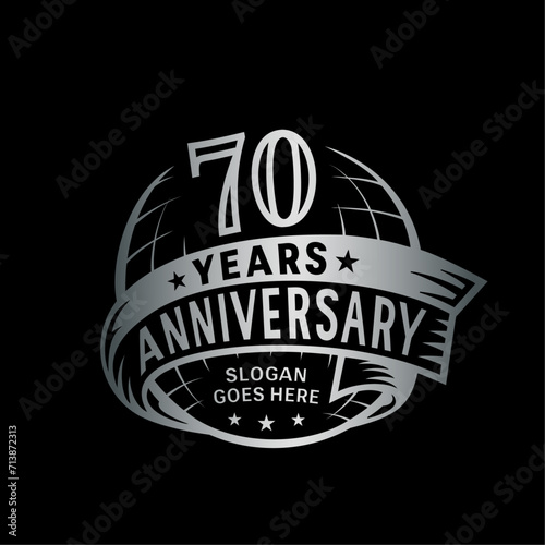 70 years anniversary design template. 70th logo. Vector and illustration. 