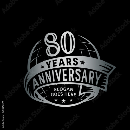 80 years anniversary design template. 80th logo. Vector and illustration. 