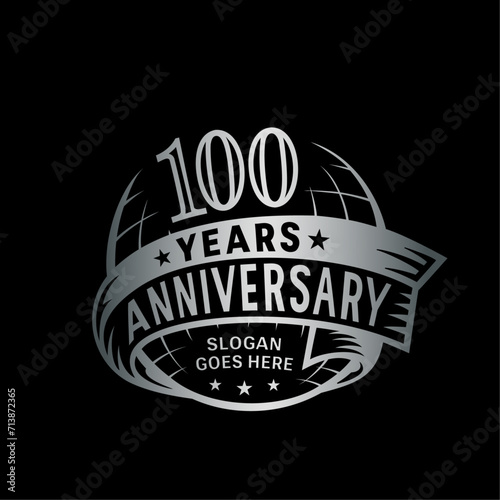 100 years anniversary design template. 100th logo. Vector and illustration. 