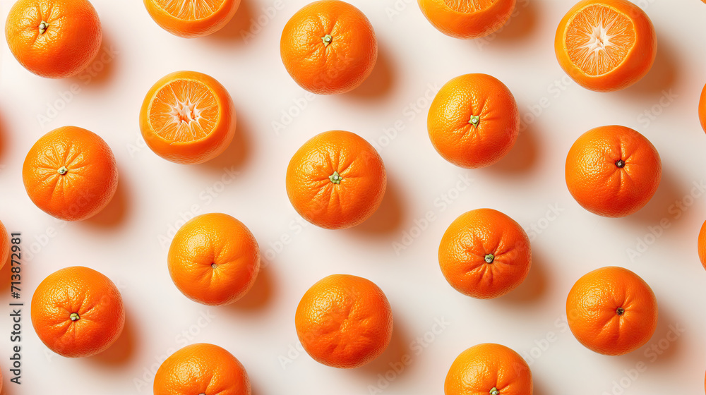 Sweet tangerines flat lay on a white background. Sweet tangerines flat lay on a white background.