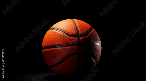 basketball ball on dark concrete wall texture background, basketball on black background, Basketball ball on isolated black background, Generative AI © HayyanGFX