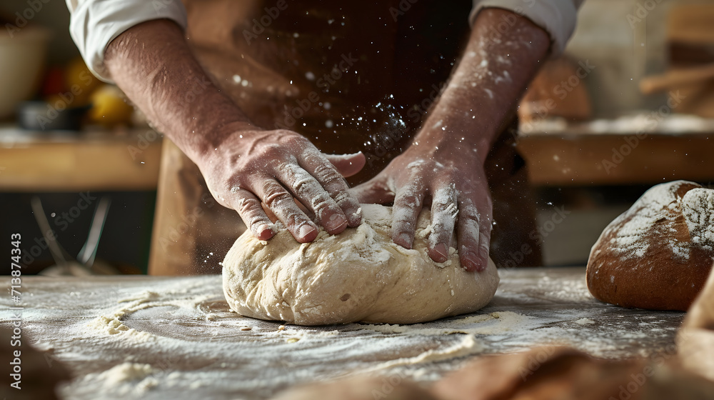 Rustic Breadmaking in Home Kitchen