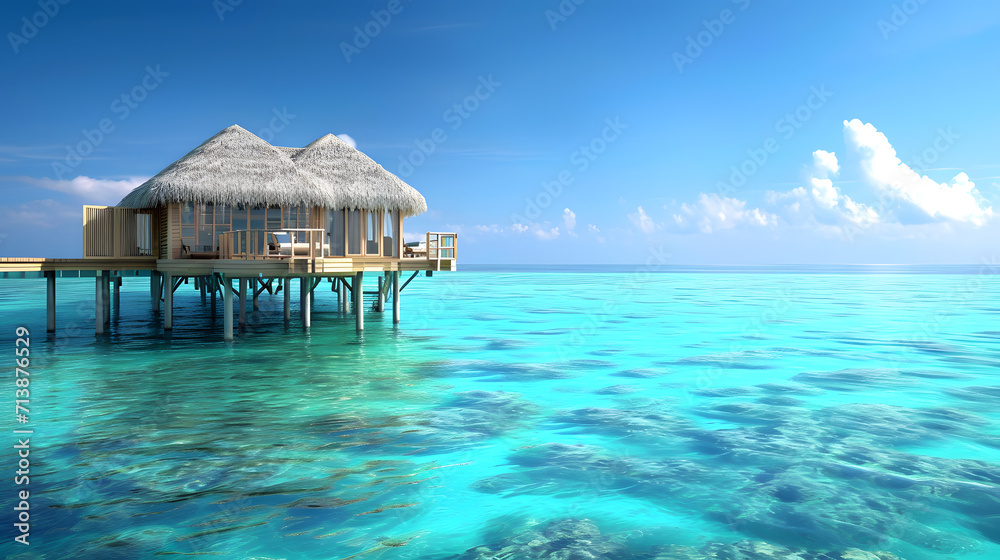 Travel Luxury: Overwater Bungalow in Maldives Tropical Oasis