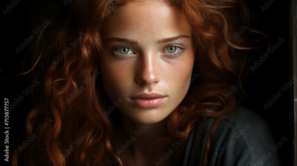 Fototapeta premium a young woman with long hair