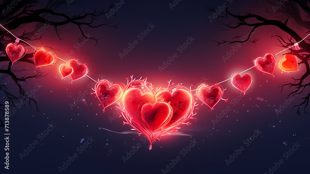 Valentine's Day background with hearts, love and romance background