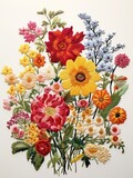 Heirloom Floral Embroidery: Farmhouse Flower Art & Vintage Landscape Treasury