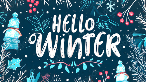 winter greetings say hello winter