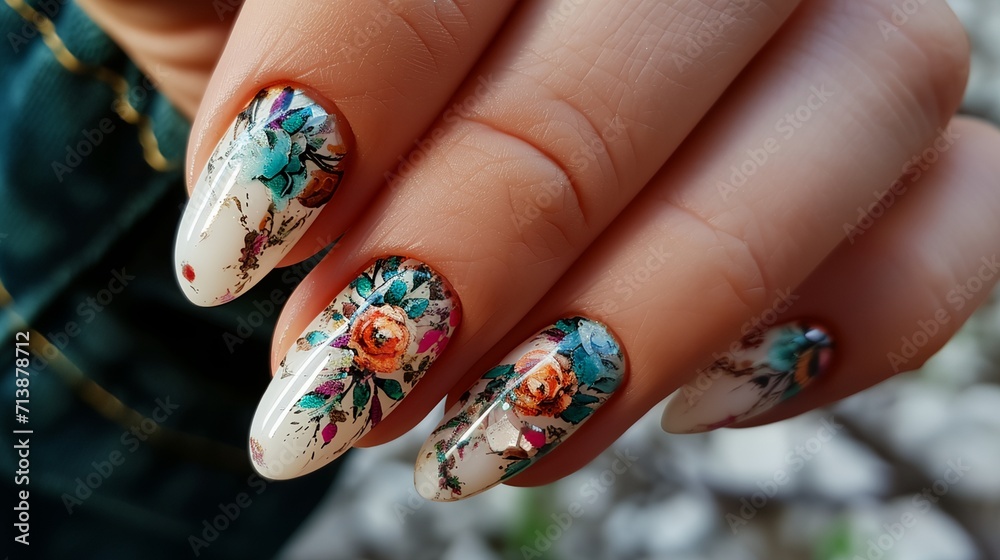 a woman's hand with a manicure