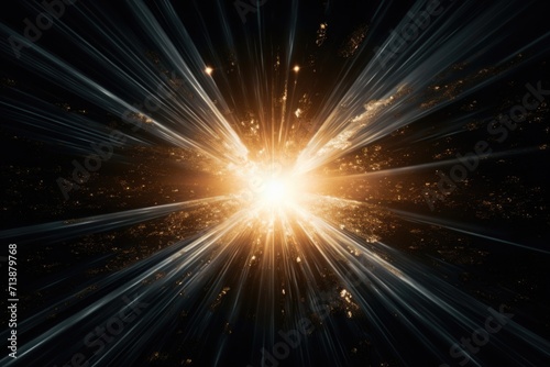 A spectacular supernova burst with golden sparks radiating outward
