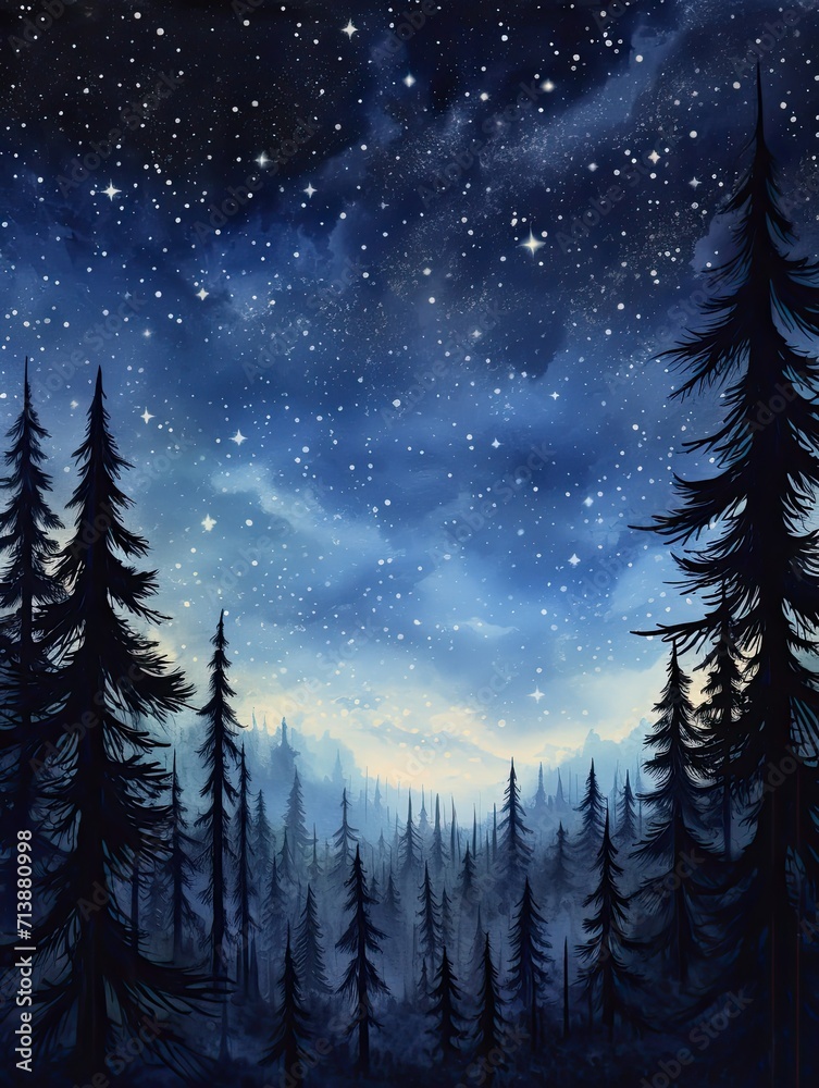 Midnight Celestial Starry Skies: Nebula Narrated - Wall Art capturing the Night's Beauty Midnight Celestial Starry Skies: Nebula Narrated - Wall Art capturing the Night's Beauty