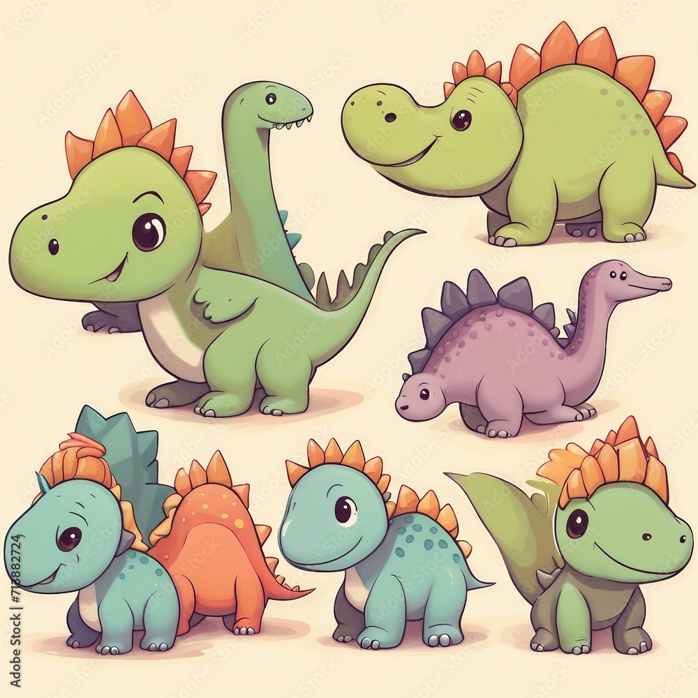 Fototapeta premium cute dinosaur illustration background