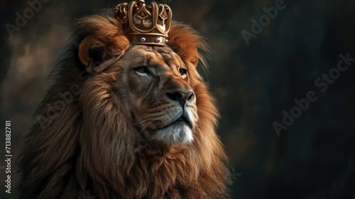 Lion with a King crown. Jesus  the Lion