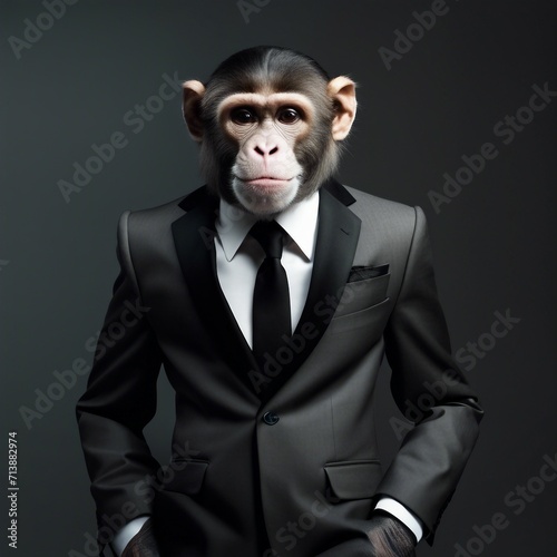 background illustration of a monkey dressed in a suit © Rani