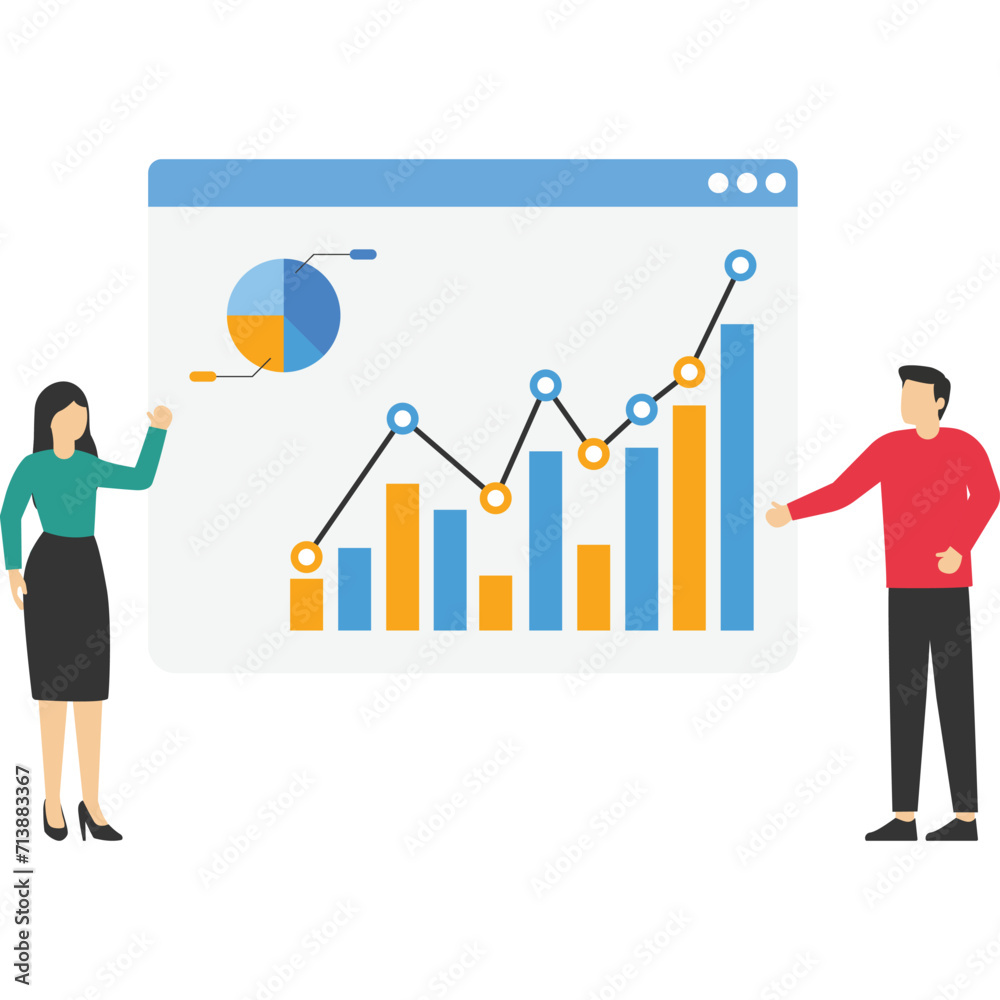 Business team creates the best results on the graph, Vector illustration in flat style
Business team creates the best results on the graph, Vector illustration in flat style