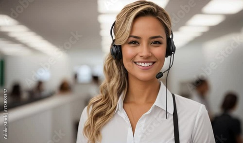 portrait of a smiling customer representative photo