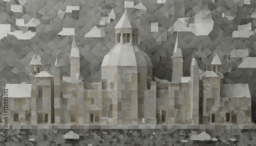 Three-dimensional mosaic decorative background