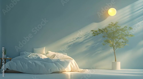 realistic modern bedroom, world sleep day photo