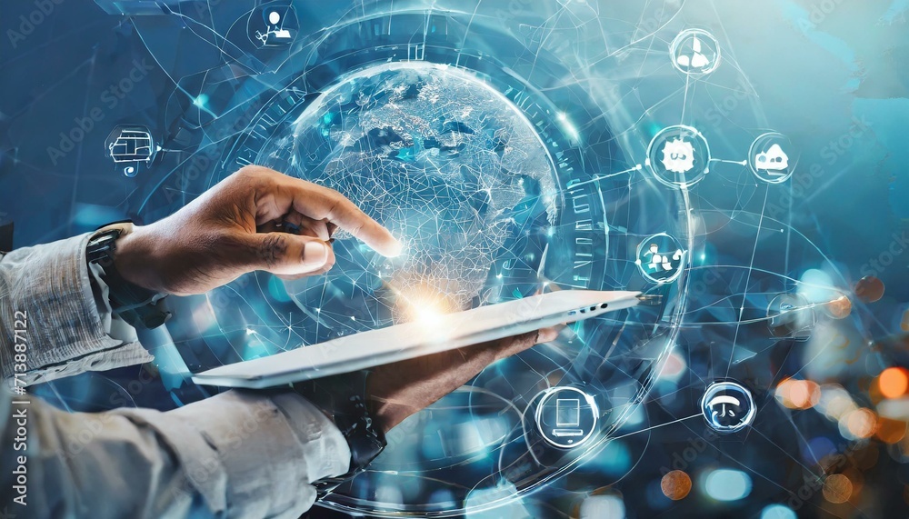 AI, Machine learning, Hands of robot and human touching on big data network connection AI, Machine learning, Hands of robot and human touching on big data network connection