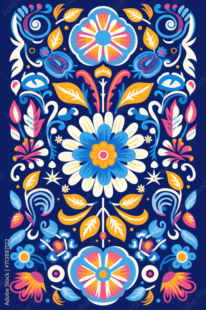 Fototapeta premium Background wallpaper from colorful flower shapes and patterns